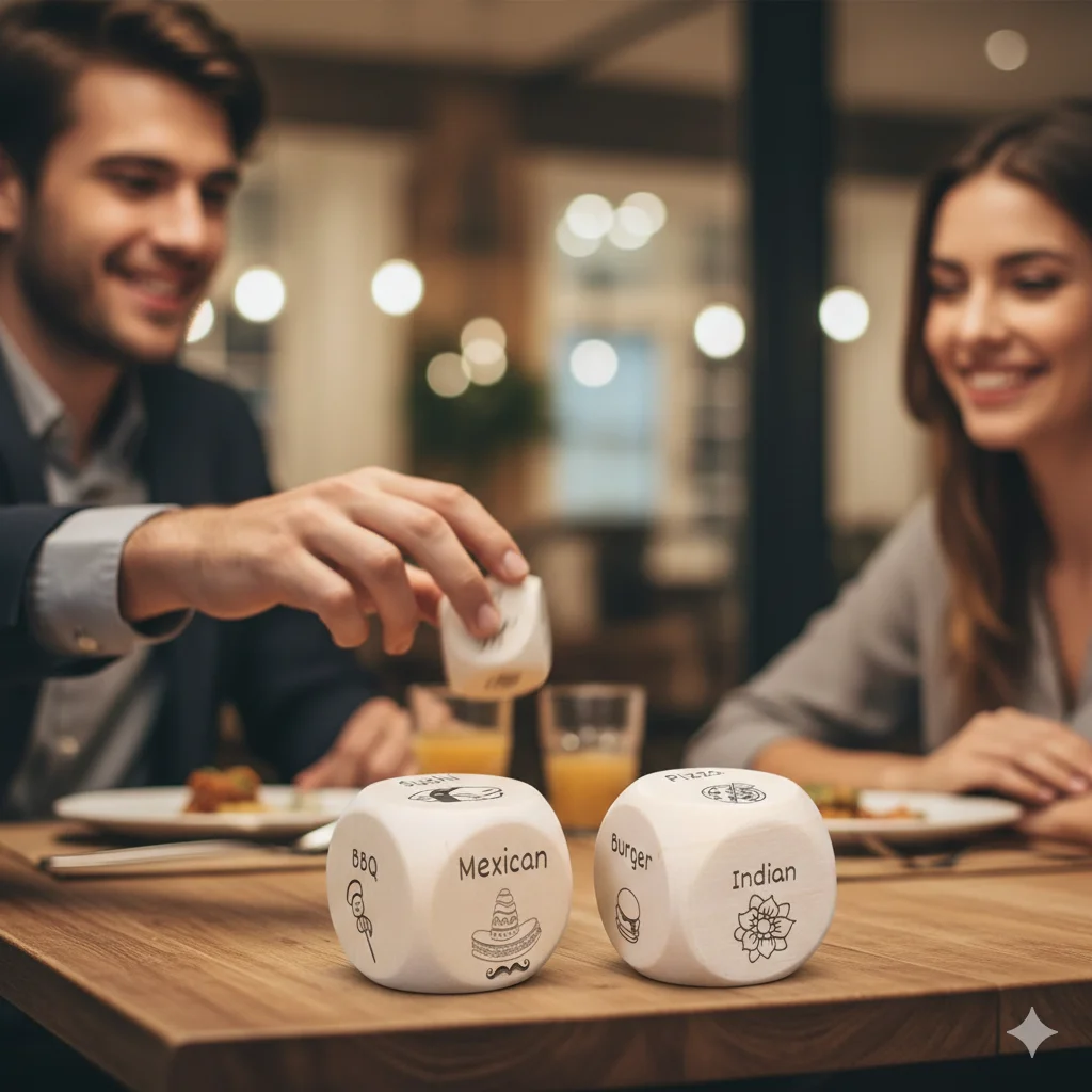 

Игровой набор «Кубики-рецепты»: Забавная новинка с 12 уникальными узорами еды – подарок для пары на годовщину, романтический вечер, Рождество, День рождения