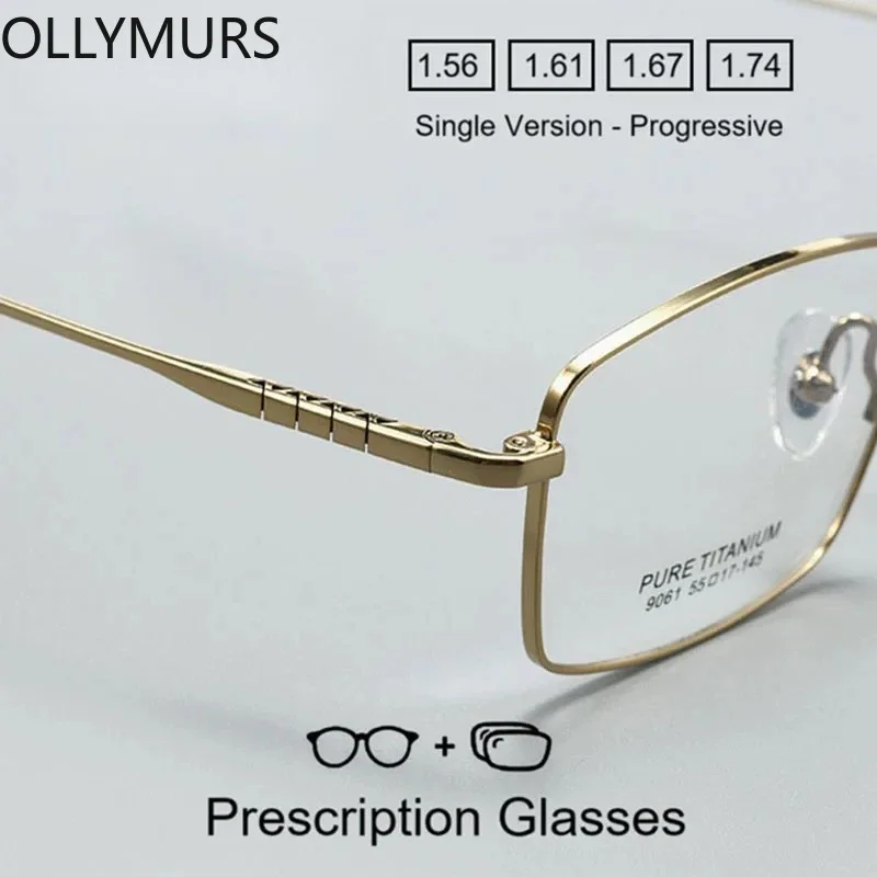 

Мужские очки OLLYMURS из чистого титана для коррекции близорукости, настраиваемые прогрессивные мультифокальные оптические очки