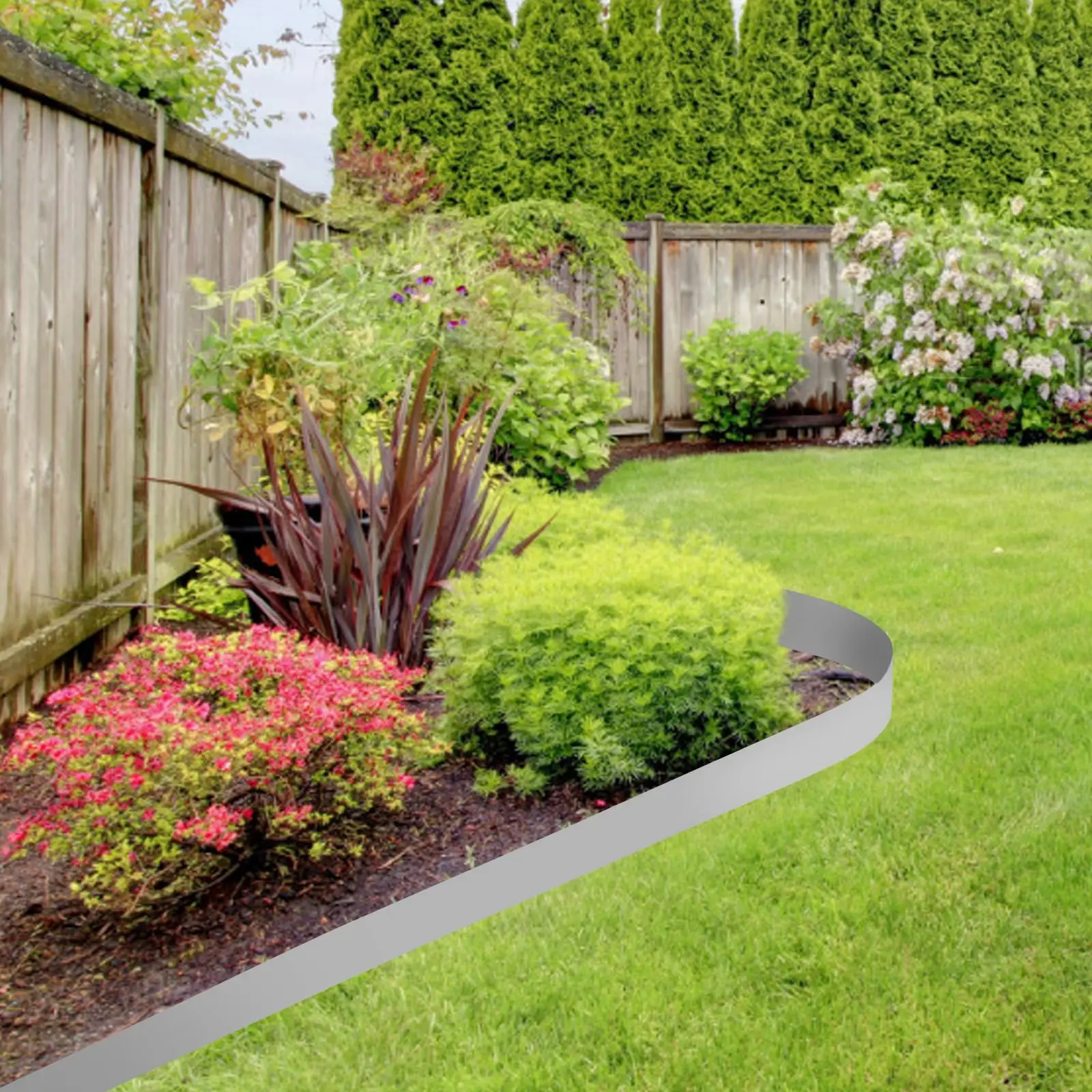 5 件 Steel Lawn Edging, Metal Landscape Edging, 3"X39" Garden Edging Border, 16.25 ft Length Landscaping Metal Edging, Flexible