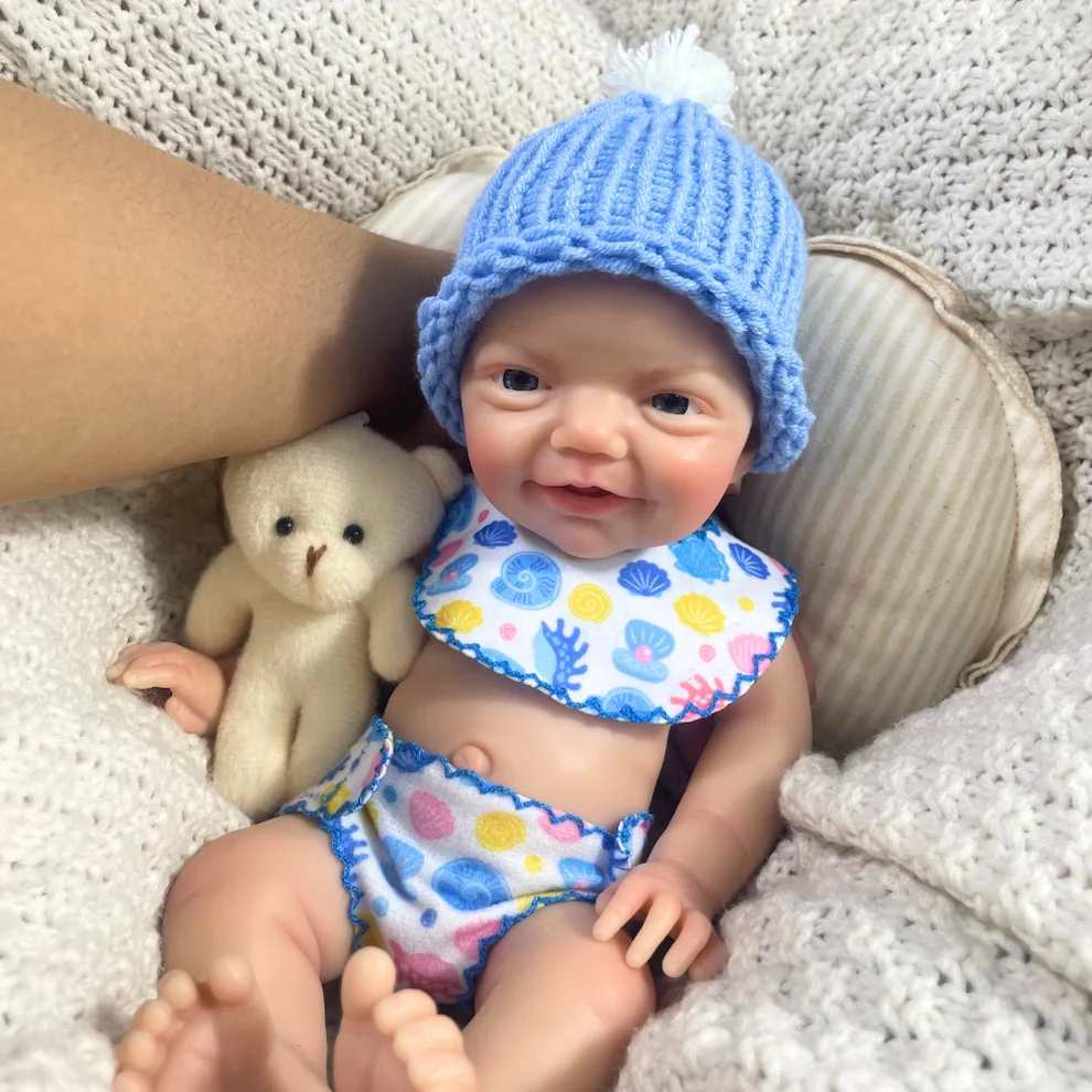 Mini 13 inch Charlie pop jongen hele siliconen herboren babypop levensecht zacht stevig siliconen lichaam wasbaar kerstcadeau speelgoed