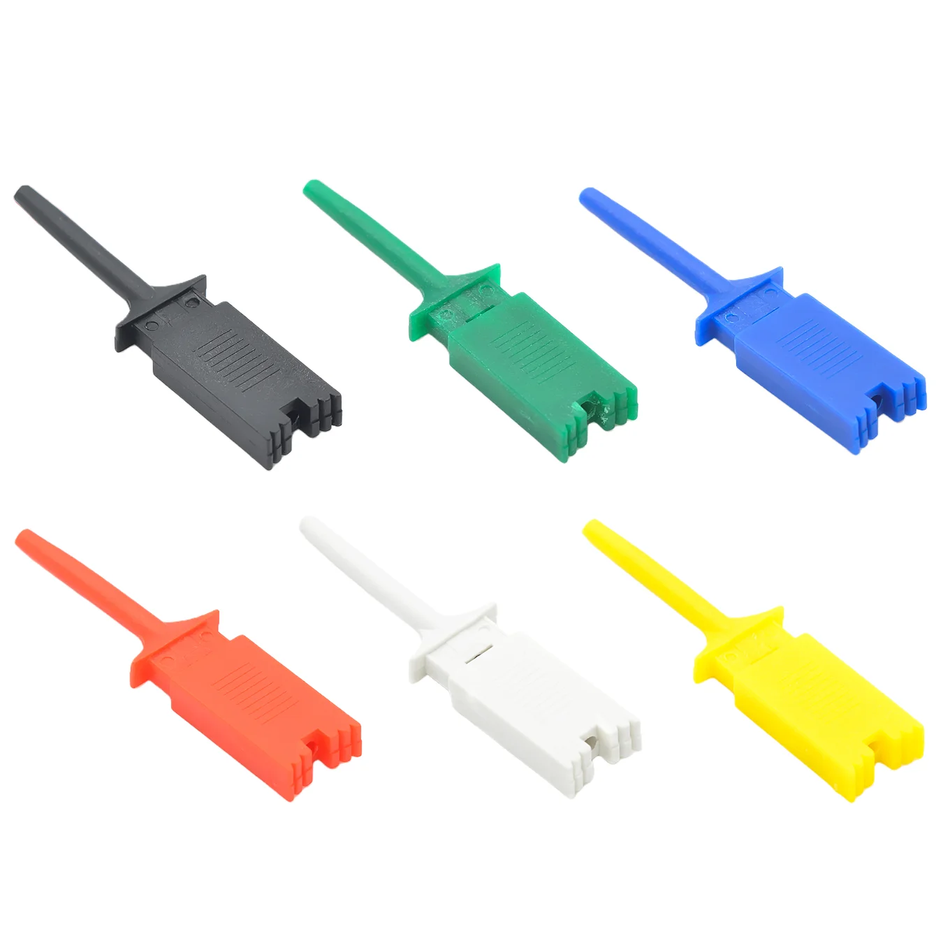 

6 шт. тестовый крючок SMD, зажим для логического анализатора, тестовый зажим, крючок для проводки, желтый/зеленый/синий/черный/красный/белый