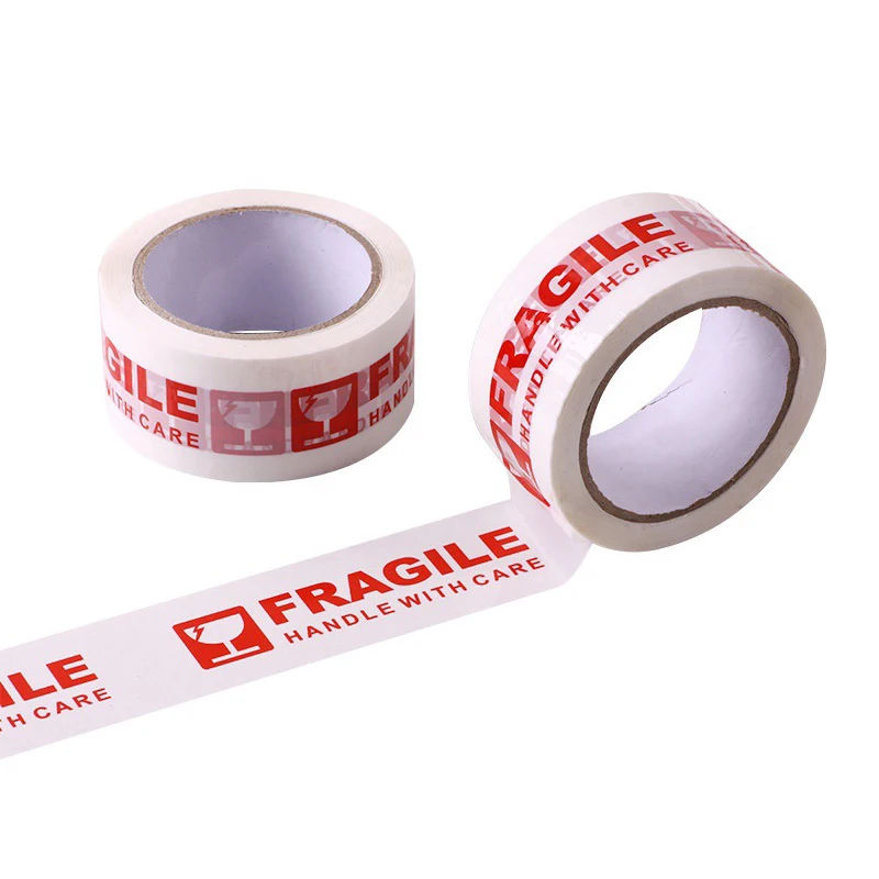 1Roll 66Meters Fragile Red Safety Adhesive Warning Tapes DIY Sticker Goods Package Accessories Handle With Care