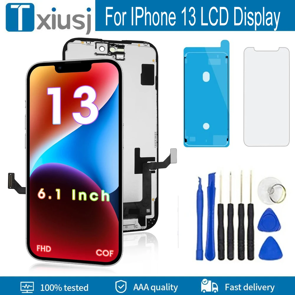 OLED Pantalla For IPhone 13 LCD Display Touch Screen Digitizer Assembly Replacement With 3D Touch A2633 A2482 A2631 A2634 A2635