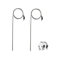 2 Pack Meat Probe Replacement for Thermopro Thermometers TP20 TP17 TP16 TP08S TP07 TP06,with 2 BBQ Probe Holder Clip