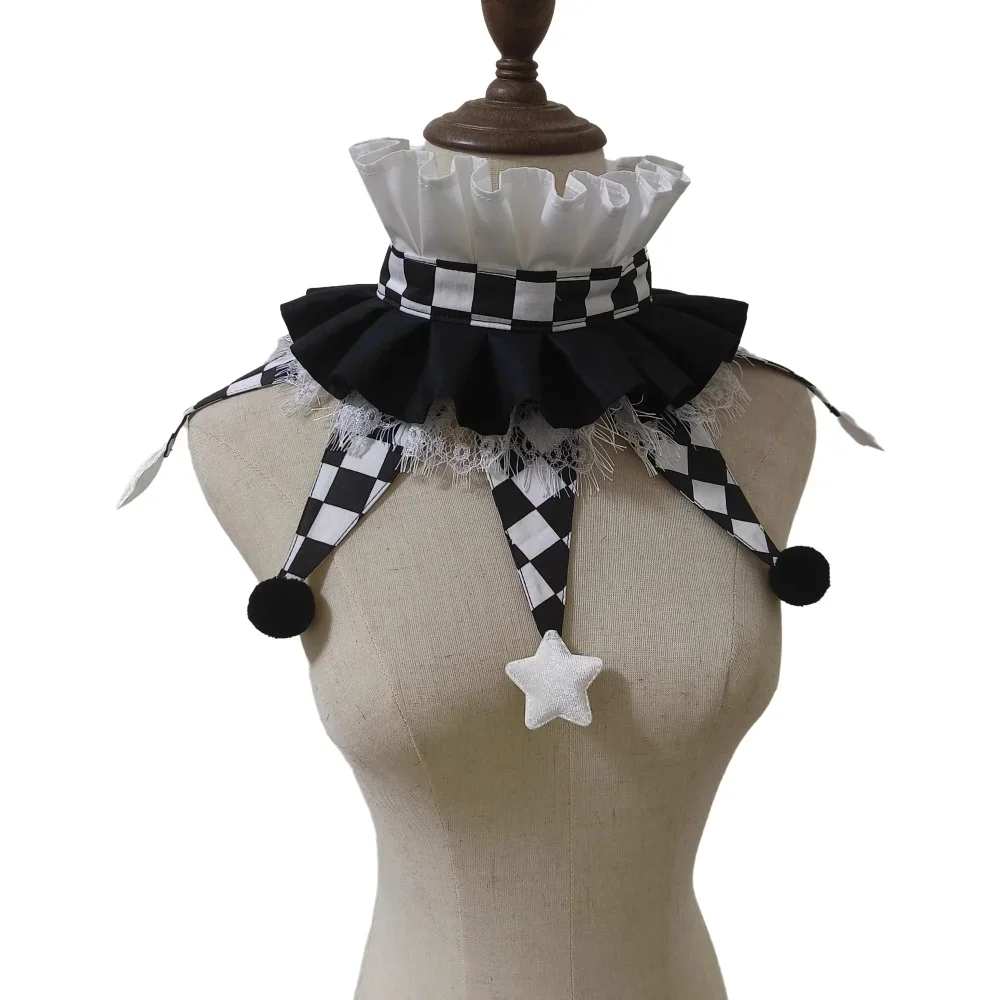 

Оригинальный дизайн, красочный сказочный воротник, Хэллоуин, характеристика, сказка, цирк, большой комок волос, искусственные воротники