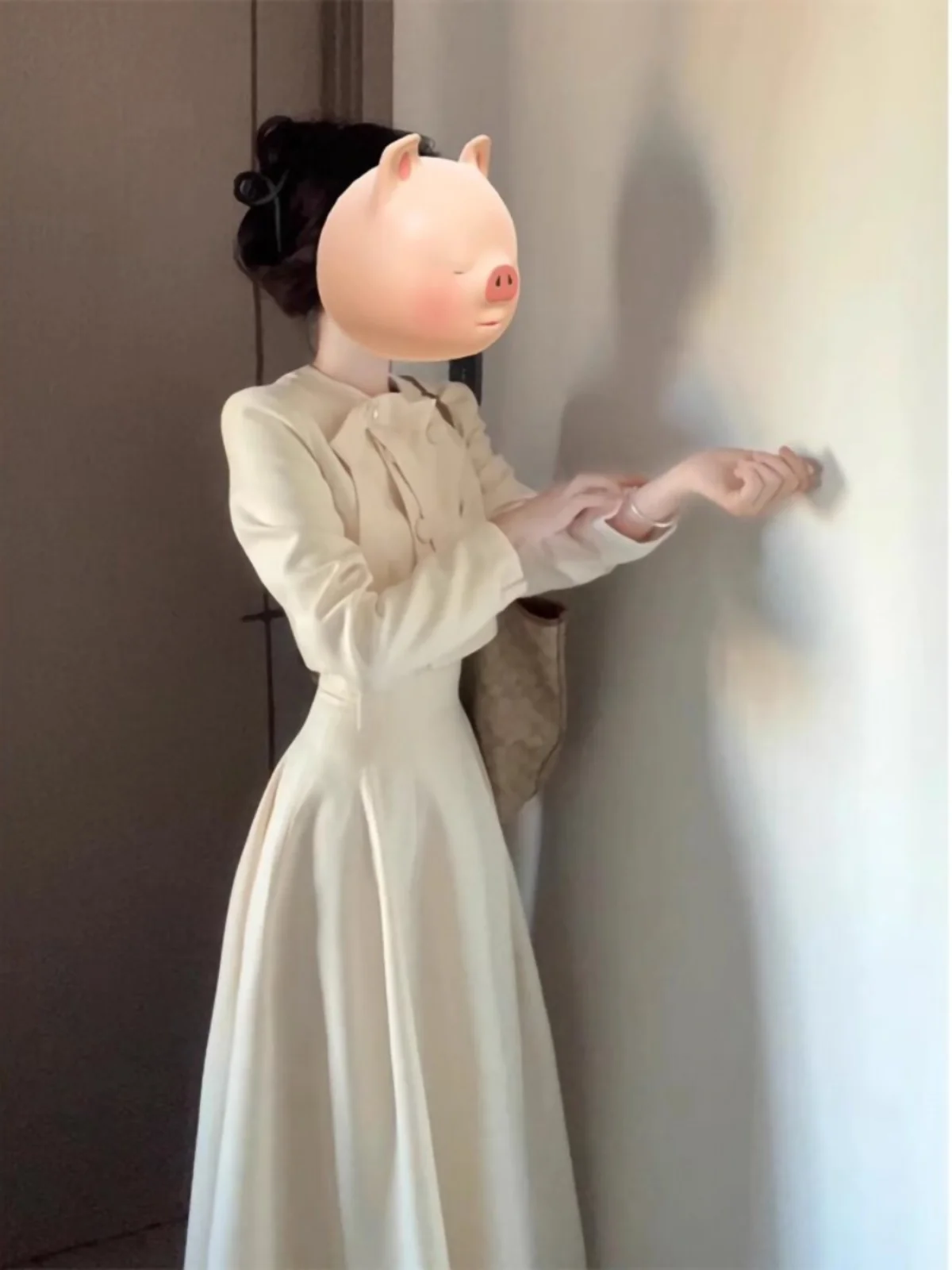 

Юбка трапециевидной формы с узлом для женщин, осенне-зимний комплект из полиэфирной ткани