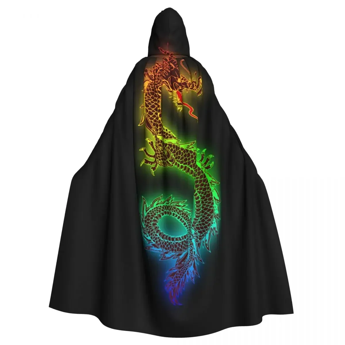 

Fashion Night Wear Suitable For Both Men And Women Long Cape Cloak Dragon Hooded Cloak Coat Hoodies Elf Purim