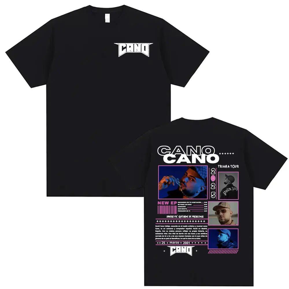 Rapper Cano Triana Tour Album 2025 Printed Tshirts for Men Women Harajuku Hip Hop Street T-shirt Casual Cotton Oversized T Shirt