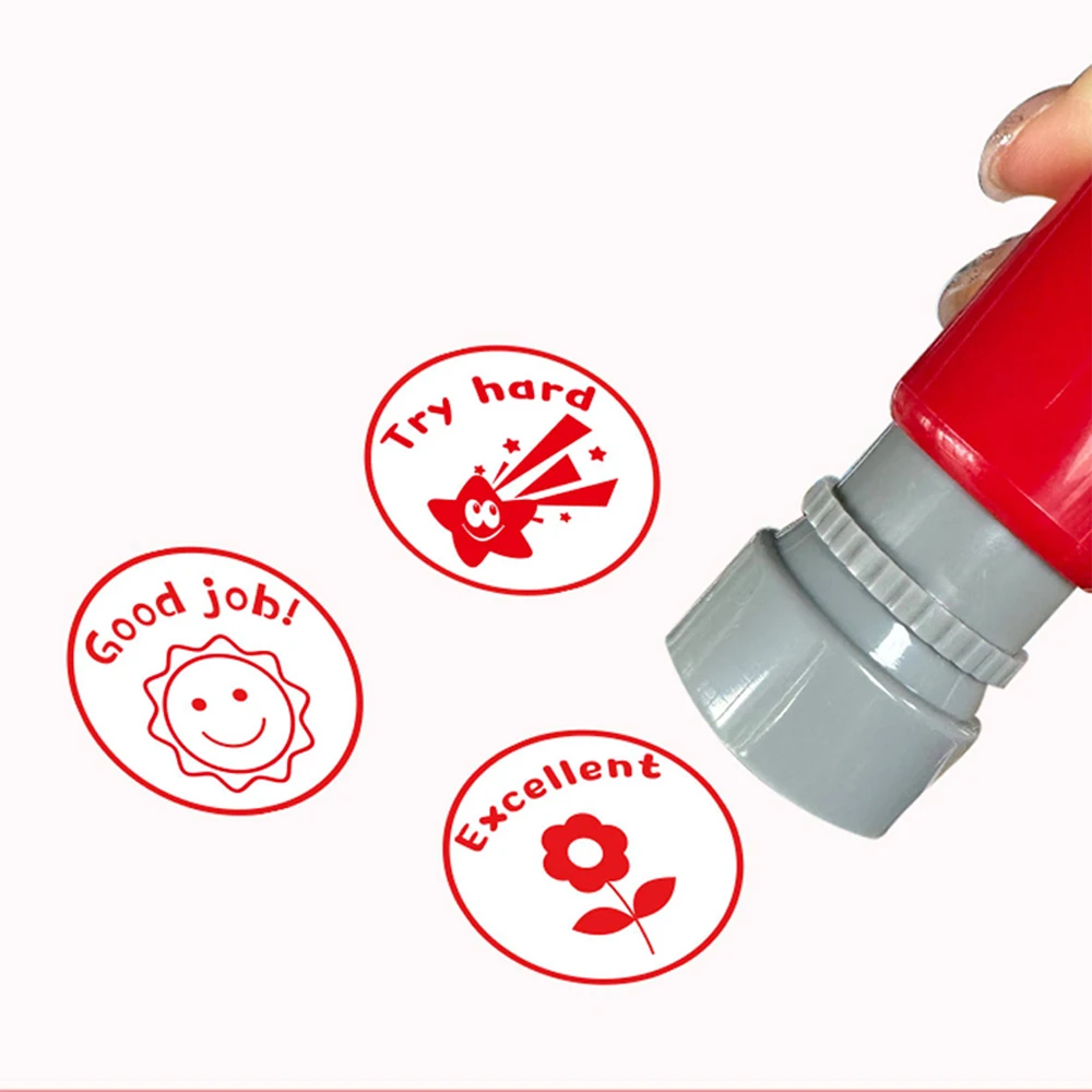 English Teacher Seal Stamp Customize Praise Seals for Students Classroom Reward Tool with Good Perfect Comments