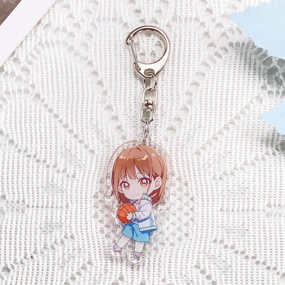 6PCS Anime Characters Blue Box Acrylic Keychain Accessories Keyrings Friends Gifts Funny Cartoon​ Bag Charms Backpack Pendant