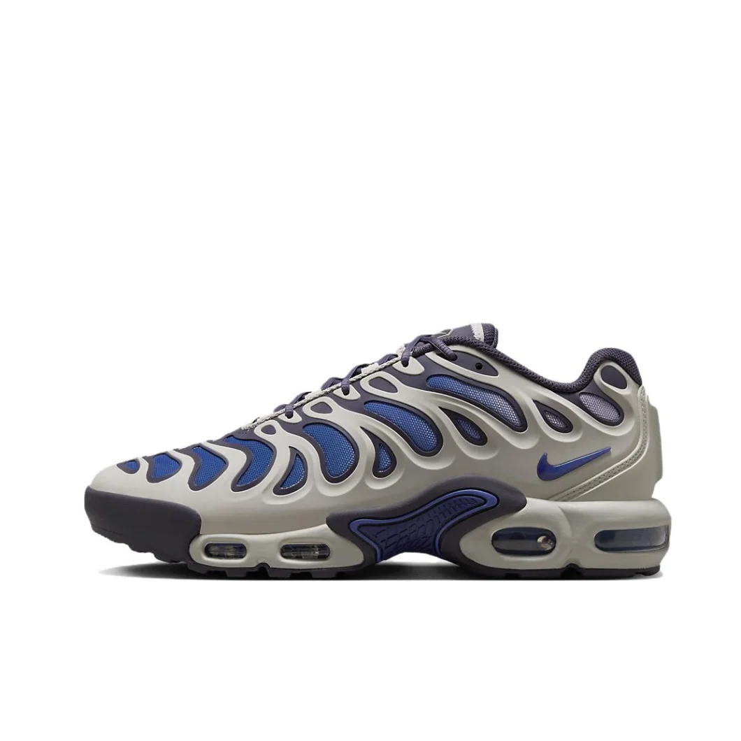 Nike Air Max Plus Drift Men's Casual Running Shoes Comfortable Cushioning Anti slip Sneakers Silver and Purple Colorway