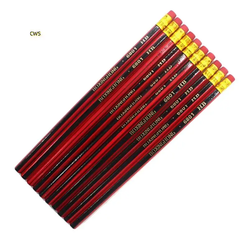 100 Uds. Lápiz para bocetos, lápices de plomo de madera, lápiz HB con borrador, lápiz de dibujo para niños, papelería de escritura escolar