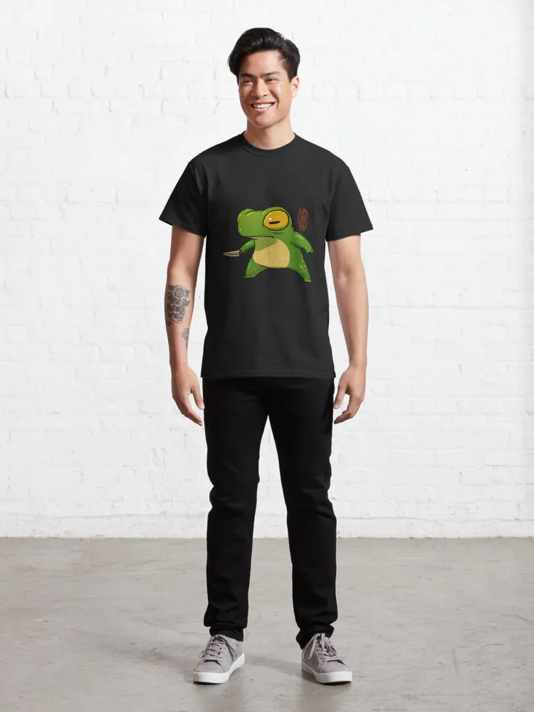 Knife Wielding Stabby Gremlin Frog Artwork Asian Style Classic T-Shirt Casual O-Neck Tee Shirts Streetwear