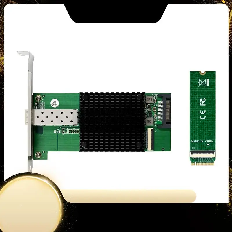 Server Network Card M.2 B+M KEY 8-Channel Single-Port 10Gbe SFP Ethernet NIC Network Card For Win10 Freebsd Linux System