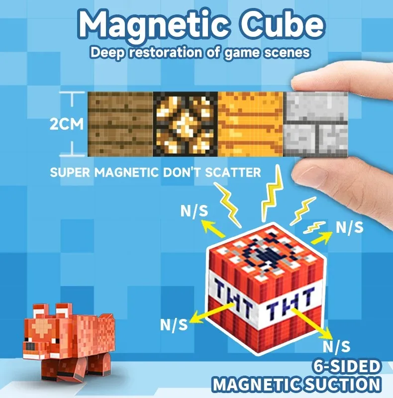 Magnetic Base Plate Variety Baseplates Match Mine World DIY Magnetic Building Blocks Toys for Boys and Girls Children Toy Gift