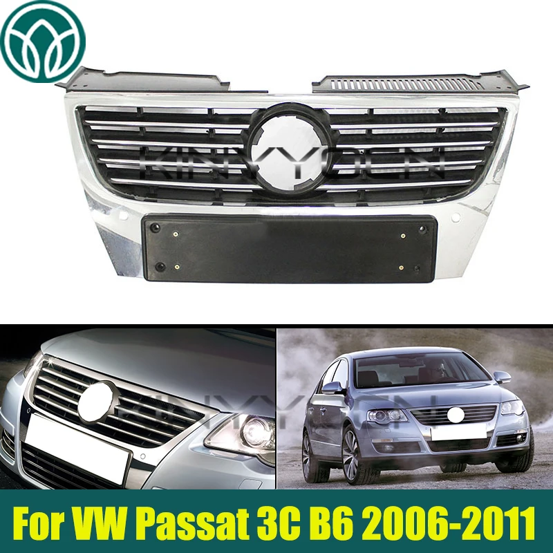 

Front Bumper Hood Grille For VW Passat 3C B6 2006-2011 Front Bumper Grille Mesh