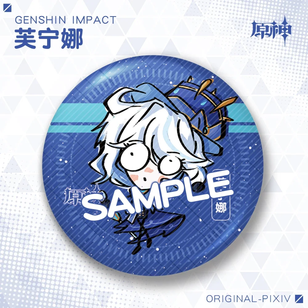 애니메이션 원신 임팩트 코스프레 만화 배낭 장식 레이저 틴플레이트 브로치 반짝이 배지, 친구 생일 크리스마스 선물 보내기