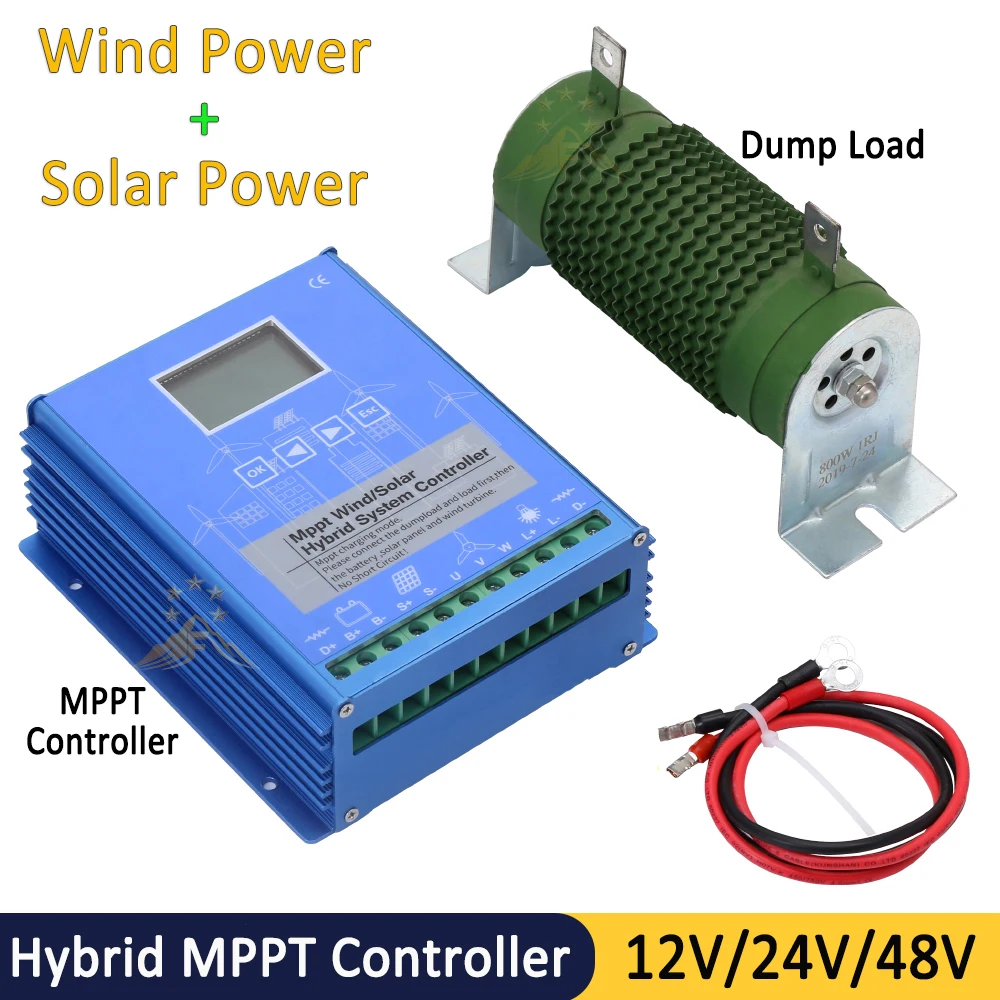 120A 12V 24V 48V Hybrid Charge Controller For Wind Turbine Solar Panels 1000W 2000W Lithium LiFePO Battery MPPT Regulator Light