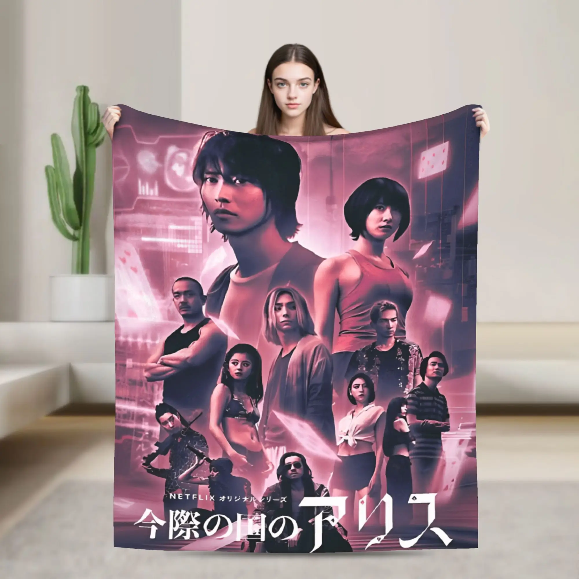 Alice in Borderland (2) Flannel Blanket  Soft Durable Bedding Throws for Living Room Picnic Fashion Bedspread Sofa Bed Cover