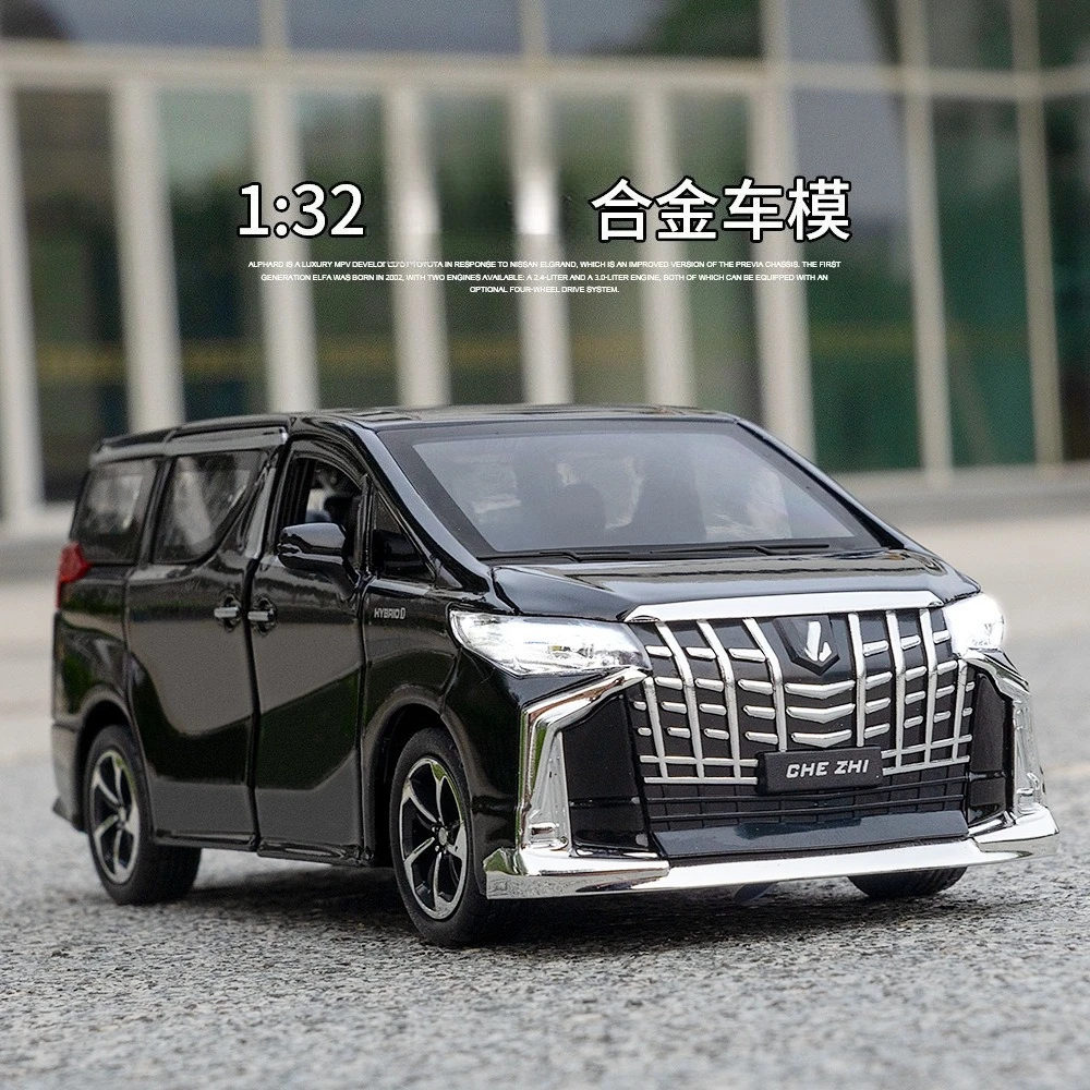 

1:32 Alphard Alloy Car Model with Sound and Light Ornament Children's Toy Gift Diecast Alloy Car Model Collectible
