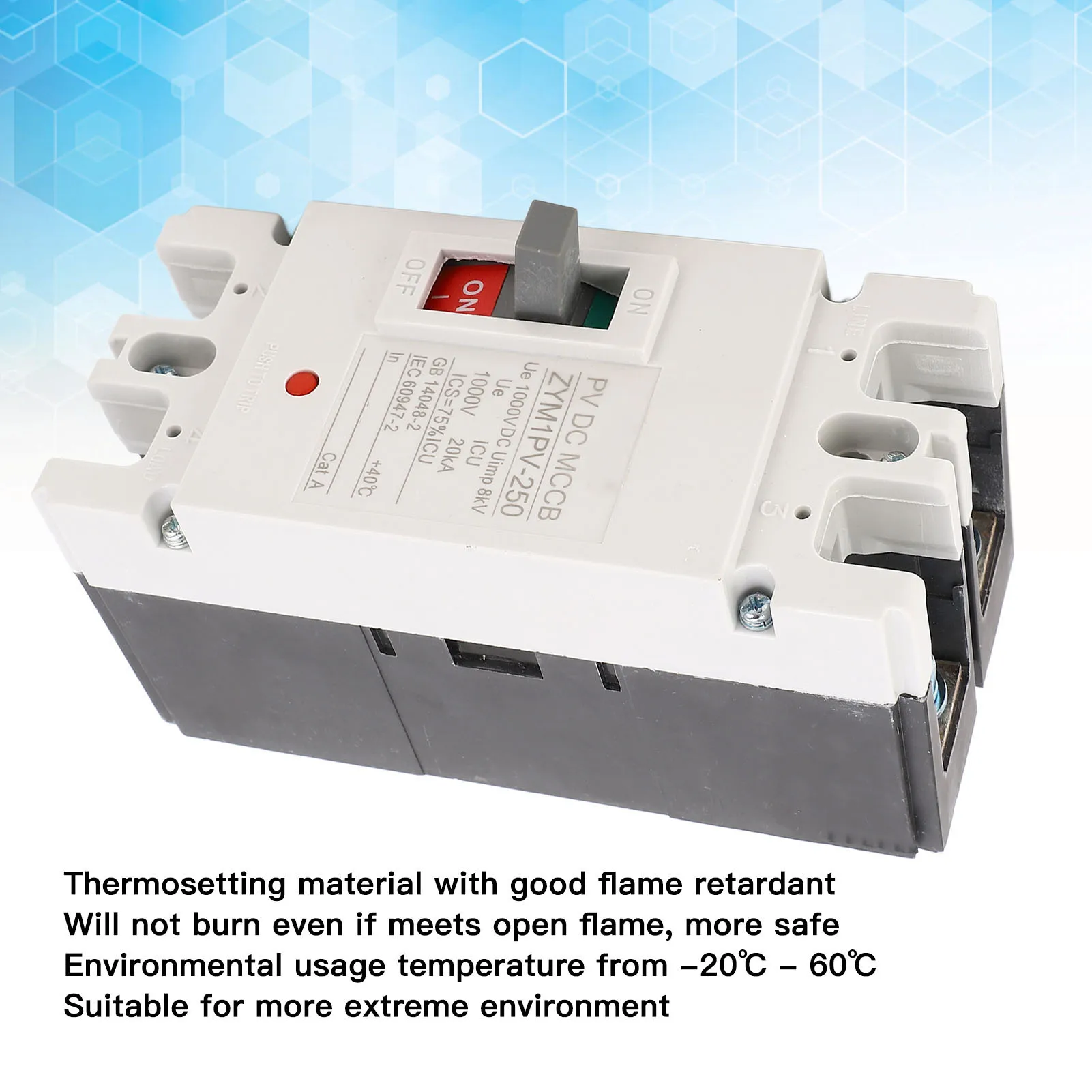 Moulded Case Circuit Breaker 200A MCCB Solar Battery Protection Switch 2P DC 1000V DC Circuit Breaker view 5