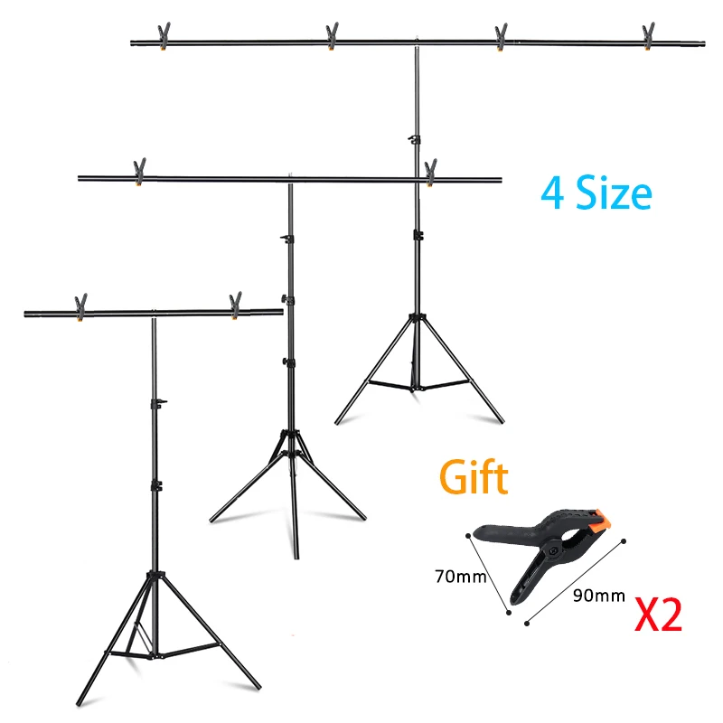 1.5MX2M 2MX2M T-shape Backdrop Stand Tripod Photo Background For Photo Studio Photography Green Screen Chromakey