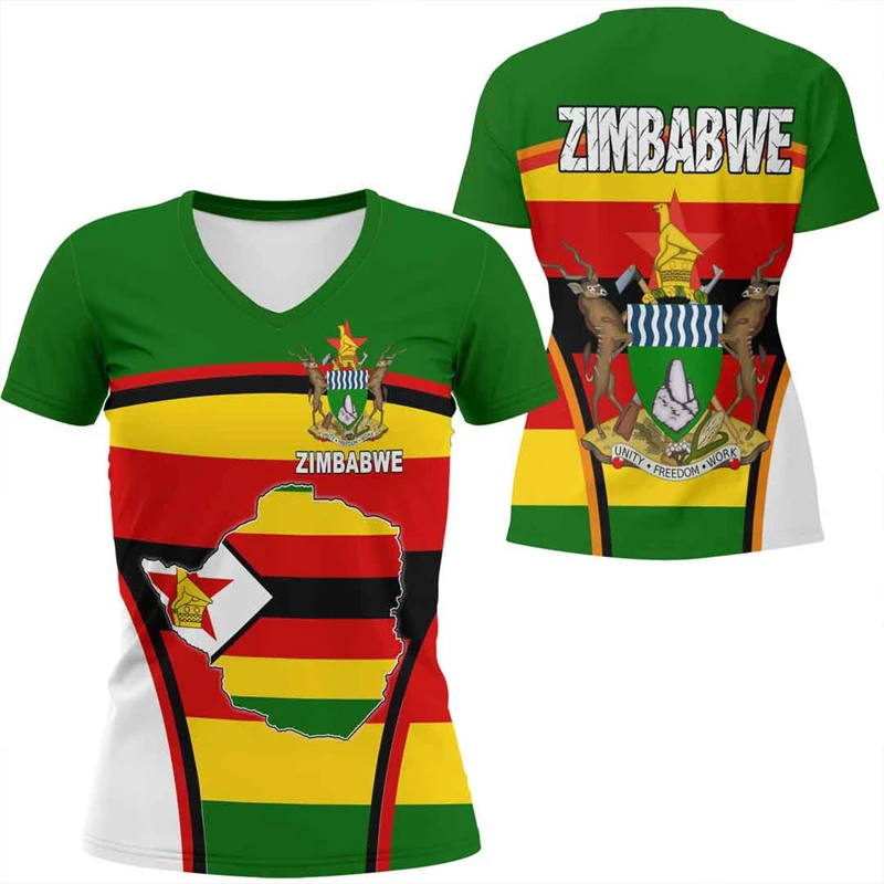 New Design African Libya T-shirt Casual Street 3D Printed T Shirts For Men Kids V Neck Short Sleeves Summer Sports Tees Clothes