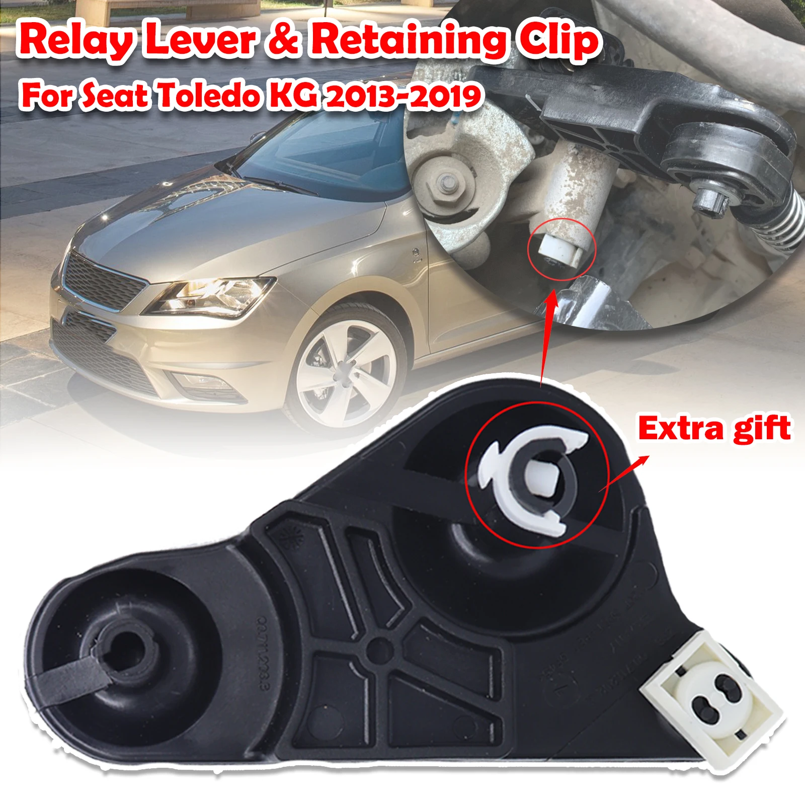 

For Seat Toledo KG Relay Lever & Retaining Clip Manual Gearstick Shifter Selector Linkage End Bracket Replacement Part 2013-2019