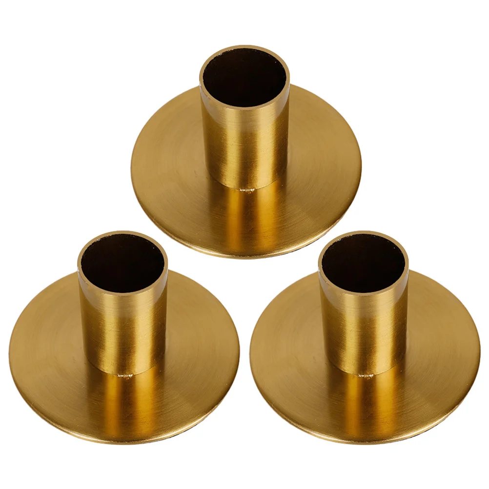 

3pcs Copper Vintage Home Decor Tabletop Party Golden Rustic C lesticks Safe Iron Gifts
