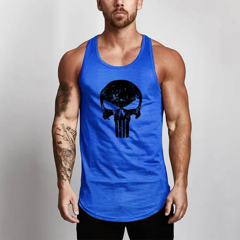 Mesh Brand Workout Mens Tank Top Fitness Fashion Casual Singlets Sleeveless  Bodybuilding Gym Tanktops Vest Stringer Undershirt