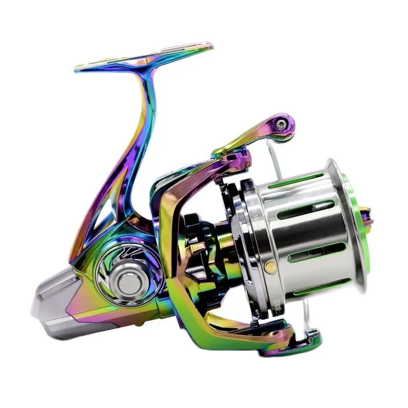 CAMEKOON Rainbow Long Cast Spinning Fishing Reel 8000 10000 12000 Metal Body Surfcasting Wheel 20kg Drag 11+1 BBs Saltwater Coil