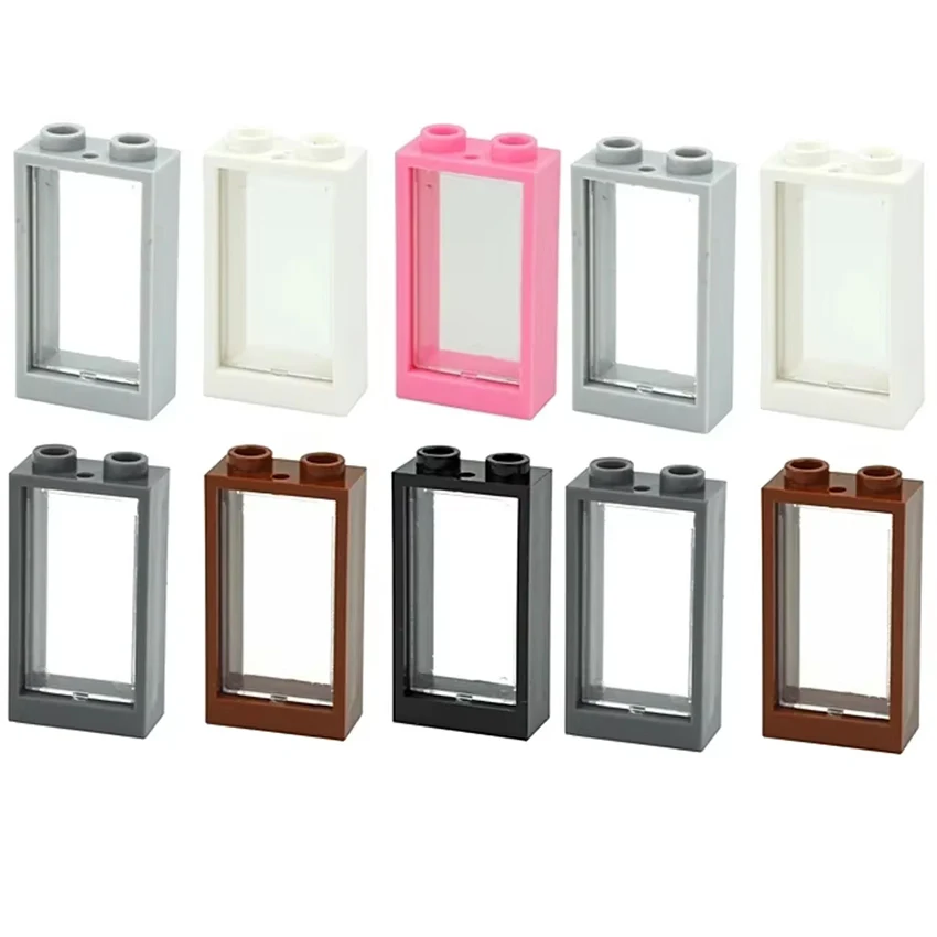 20 قطعة اللبنات نافذة أجزاء المنزل الإطار 1X2X3 تجميع اللبنات التعليمية الإبداعية متوافق مع 60593 60602
