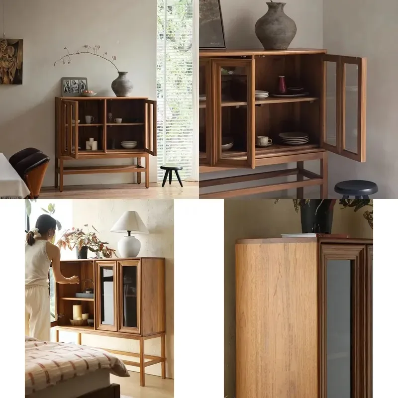 Solid wood sideboard furniture Dining room porch Scandinavian style Meibau eco-friendly handmade living room locker