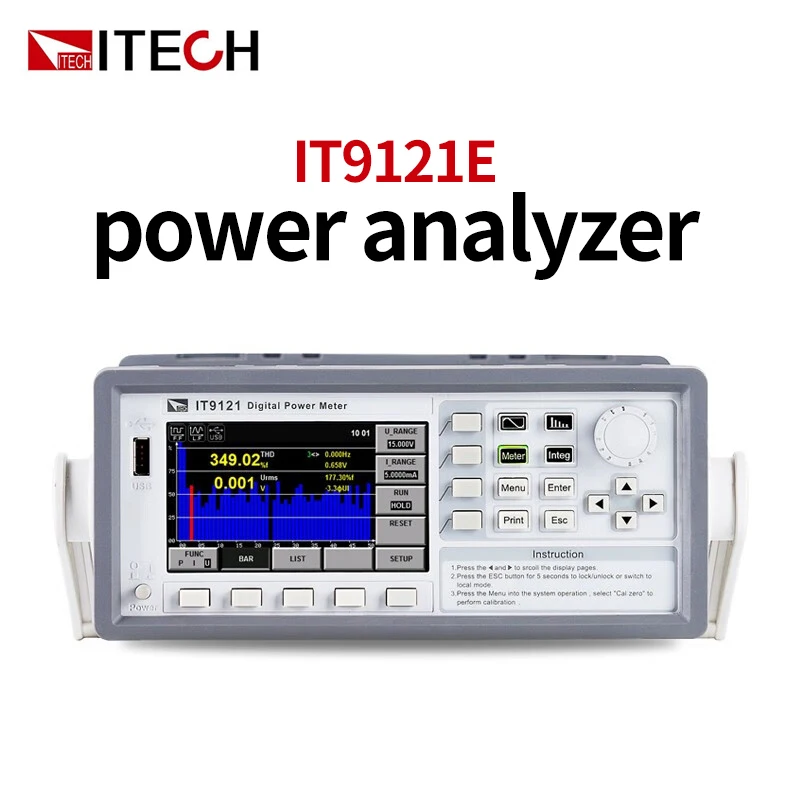

Анализатор мощности переменного тока с цифровым дисплеем IT9121, измерительный прибор мощности 600 В/20 А с гармоническим испытательным прибором IT9121