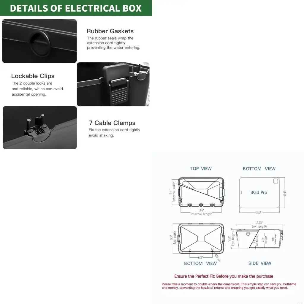 صندوق كهربائي خارجي مقاوم للماء بـ 7 منافذ لإضاءة حمام السباحة والحديقة يمكن تركيبه على الحائط #1