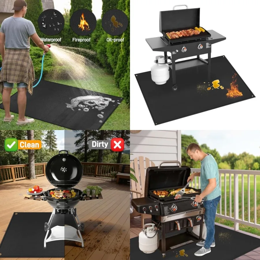 

70 x 48 in Grill Mats for Outdoor Grill Compatible with stone 28in and 36in Griddle, Fireproof Griddle Mats for Grilling to Pro