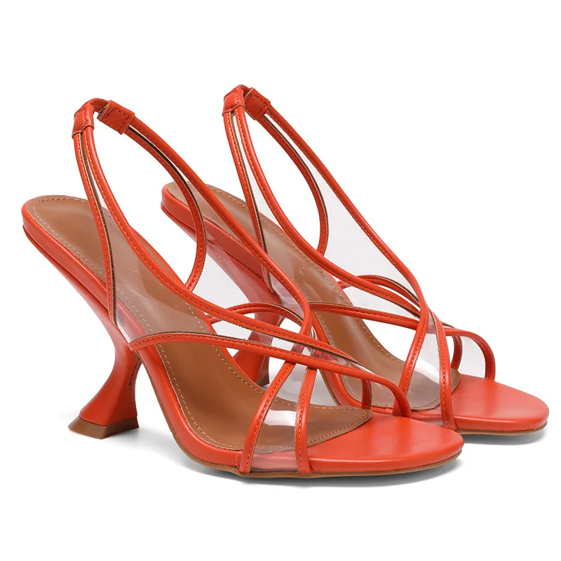 Summer New Cross Strap Transparent High Heel Sandals Sexy Fashion Wedge Women Shoes