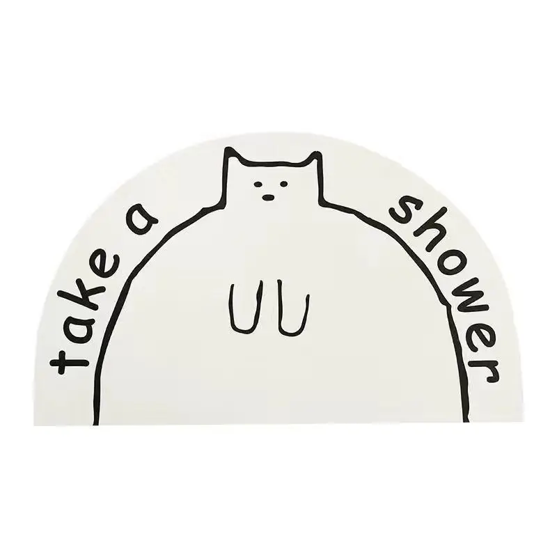 

Cute Cat Bathroom Mat Non-Slip Floor Mats Cat Bathroom Rug Cartoon Area Rugs for Living Room