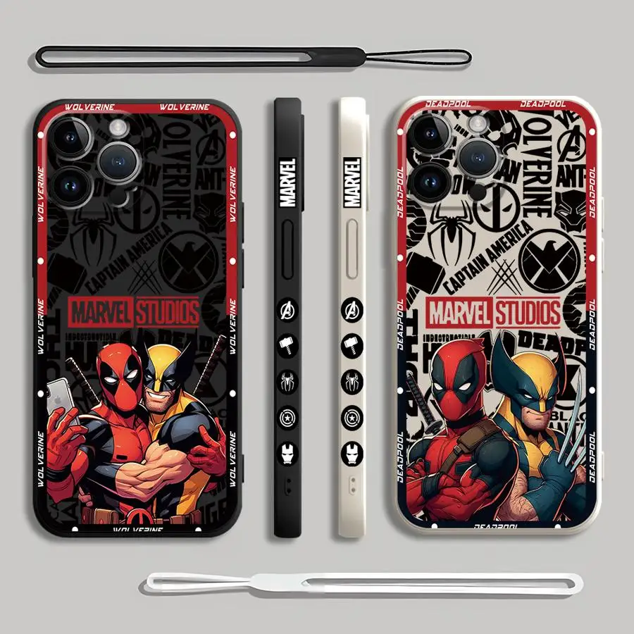 Marvel Deadpool Wolverine Cartoon Phone Case for Redmi 9A 8 9i 12 K40 Pro 9 10 10C K60 Ultra 9T 9C A1 A2 Shockproof Cover