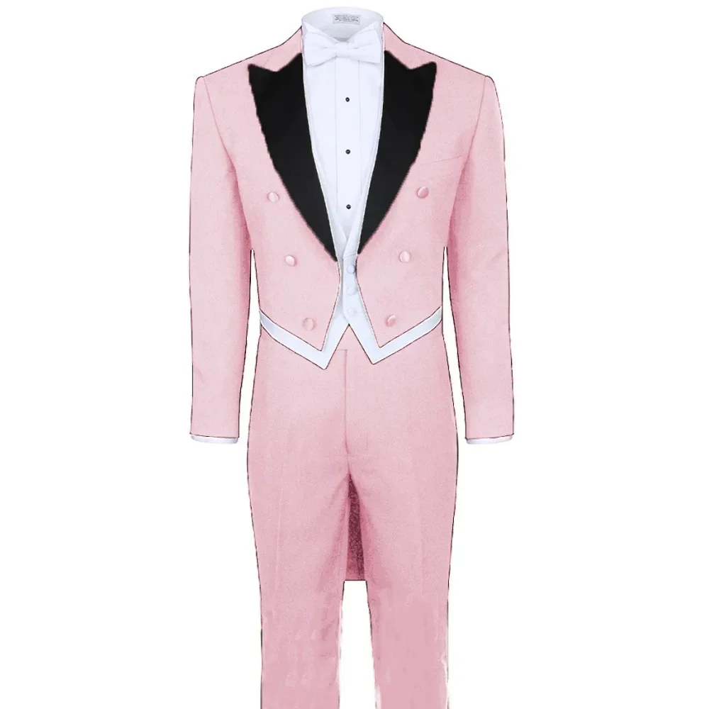 

3 Piece Double Breasted Men Suits Slim Fit Suit Men Wedding Prom Party Business (Blazer+Vest+Pants) Wedding Suits for Men