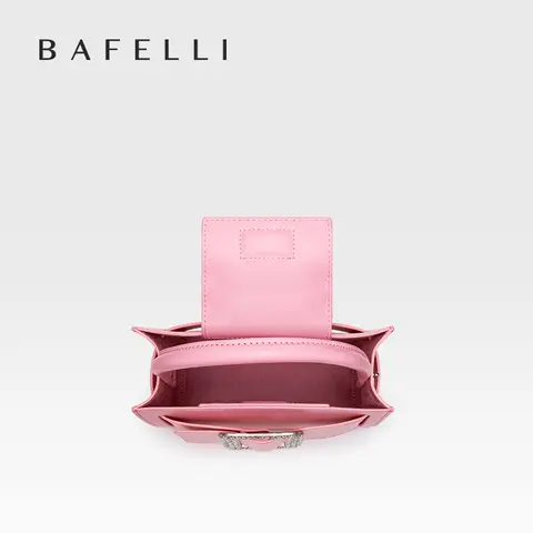 BAFELLI 2025 NYTT DAMMODE ROSA KVÄLLHANDVÄSKA AXELVÄSKA BOXY BAG CASUAL PURSE LYXMÄRKE DESIGNER LÄDER TREND DAM 8 best sales rosa läderhandväska - №4