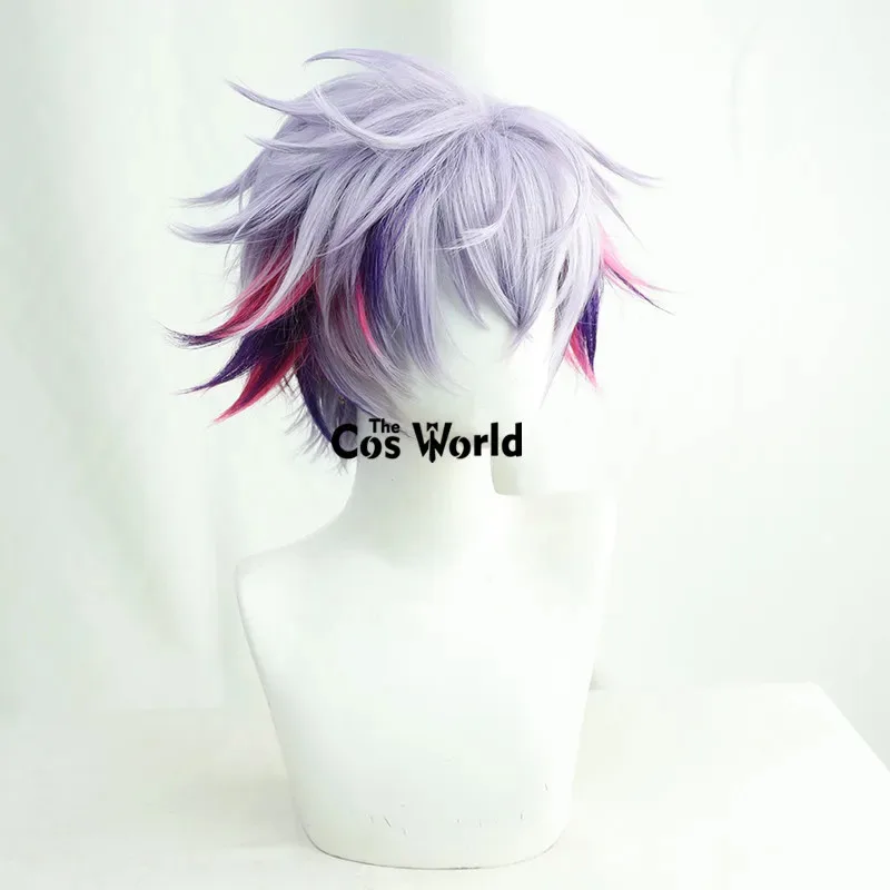 2025 11 الظاهري YouTuber VTuber Fuwa Minato أنيمي تأثيري الباروكات الألياف مقاومة للحرارة الشعر الاصطناعية + غطاء شعر مستعار