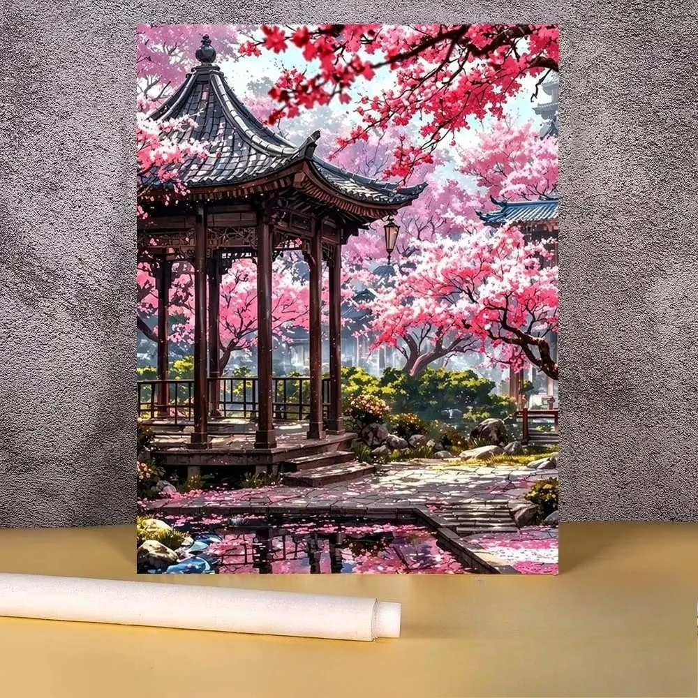 Jigsaw Puzzle 500/1000/1200/2000PCS Chinese Floral Landscape Scenery Art Brain Teaser Puzzle Calming Hobby Gift
