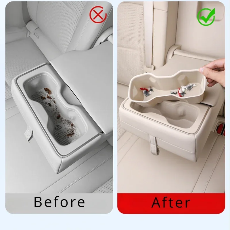 Car Rear Drain Coaster  For NIO Weilai ES6 EC6 2023 2024 Weilai Silicone Storage Mat Car Interior  Parts Decoration Accessories