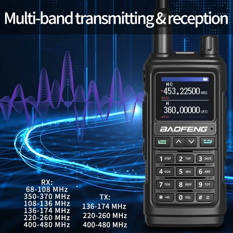 Baofeng-walkie-talkie UV-17M, Radio bidireccional de largo alcance, frecuencia de copia inalámbrica, banda de aire de seis bandas, FM/AM, 999 canales hasta UV-5R, 17 Pro