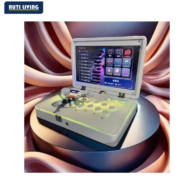 Neue weiße 14-Zoll tragbare Joystick-Spielkonsole für den Haushalt, Street-Machine-Übersetzungscover, faltbares Notebook, All-in-One-Gerät