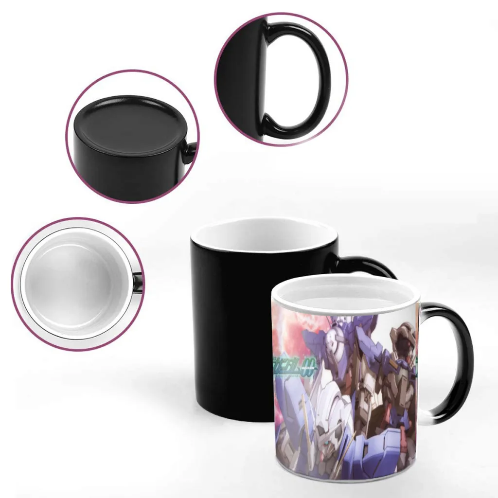 Gundam Classic Movie Ceramic Mug Coffee Cup Discoloration Mug Magic Heat Temperature Color Change Cup Novelty Gifts