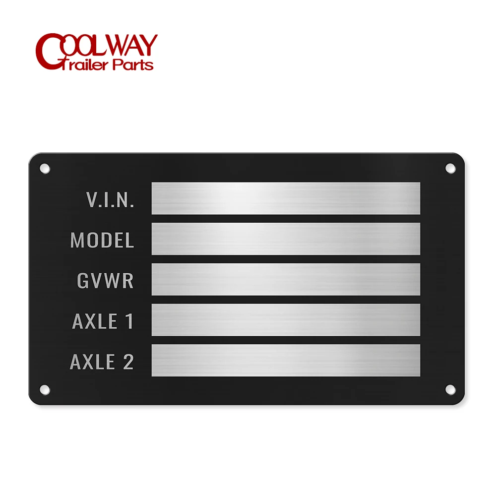 Two Alxe Aluminum Trailer ID Tag Vin Plate Serial GVWR Medical Blank Powder Coated Finish RV Parts Camper Accessories