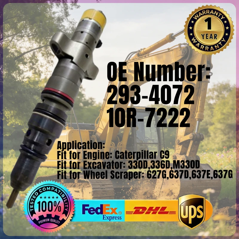 Kraftstoffeinspritzdüse 293-4072 10R-7222 für Caterpillar CAT Motor C9 Bagger 330D 336D M330D Radlader 627G 637D 637E 637G