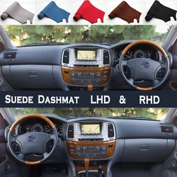 Car Styling Suede Leather Dash Mat Covers Dashmat Dashboard Accessories for Toyota Land Cruiser Lc100 100 1998-2006 1999 2000